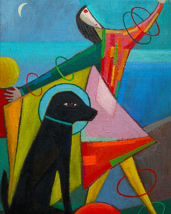 Jack Mit Frau 2022 Öl Auf Leinwand 40 X 30 Cm