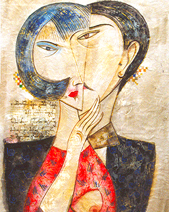 Reise Nach Georgien 1994 Öl Auf Leinwand 90 X 100 Cm