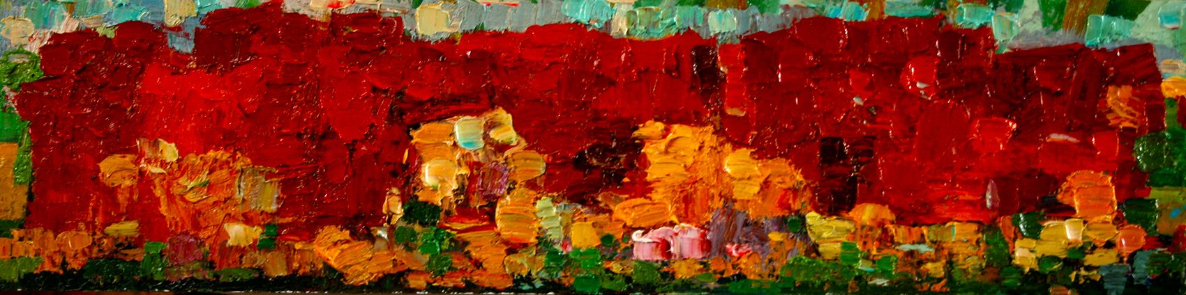 Rote Landschaft | Red Landscape | 2017 Öl auf Hartfaser 20 X 80cm