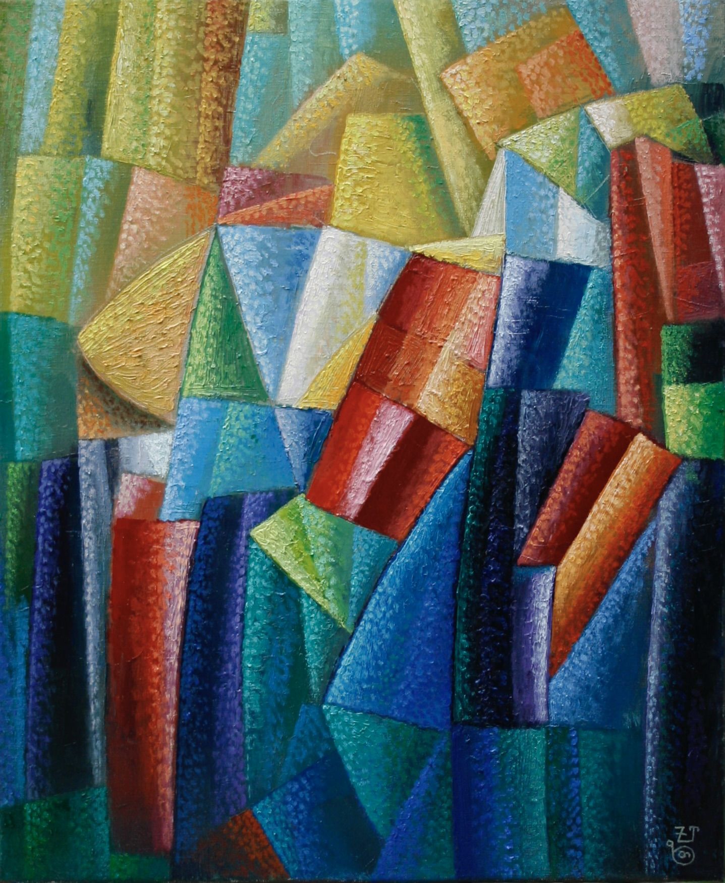 Cubistische Komposition 2025 Öl auf Leinwand 60 X 50 Cm